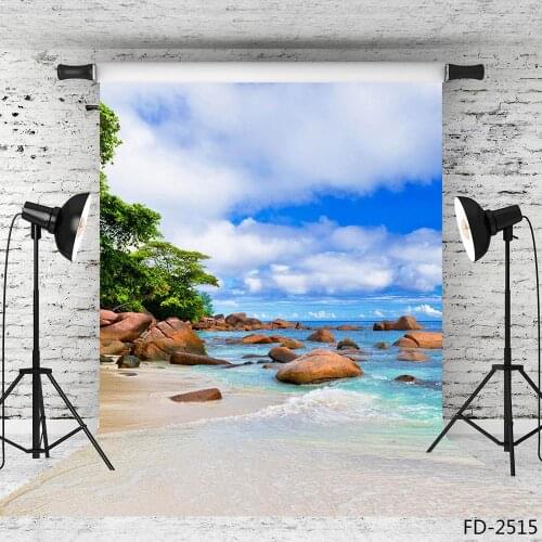 Beach Stones Photographic Backdrop Vinyl Cloth Photo Shootings for Wedding Baby Children Background Photo Studio Camear Photo