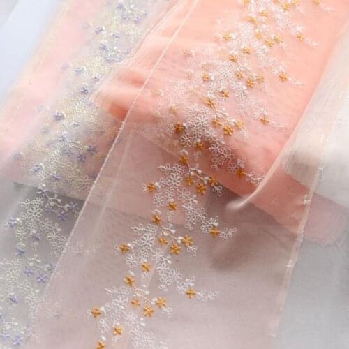 1 Meter Delicate Wedding Lace Applique Fabric Pink Orange Lace Trim Dress DIY Lace Accessories 18cm Width