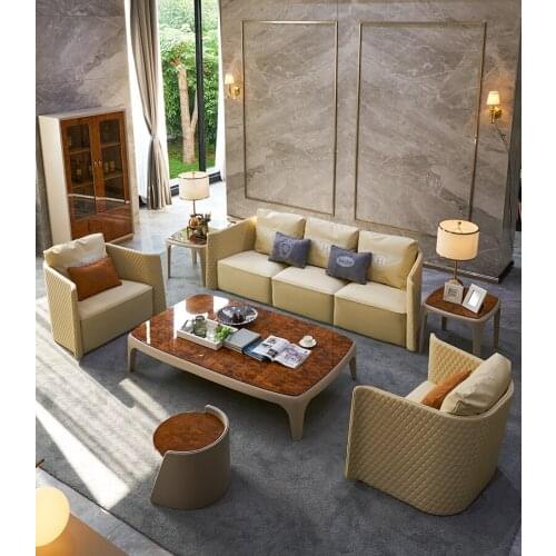 Living room Sofa set диван мебель кровать muebles de sala 1+1+3 seater real genuine leather sofa cama puff asiento sala futon