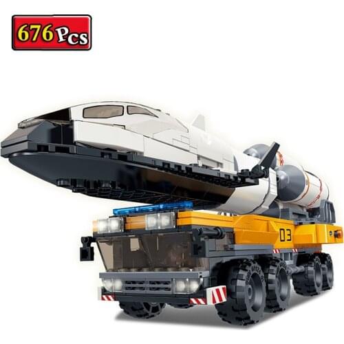 City Space Adventure Series Rocket Super Transport Truck DIY Model Building Blocks Bricks Toys Gifts