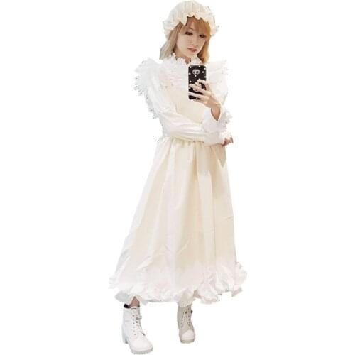 2018 Hot Anime Hataraku Saibou Maid Costume Lolita Dress! Cells at Work Macrophages Cell Cosplay Dress Set Women Girl Halloween
