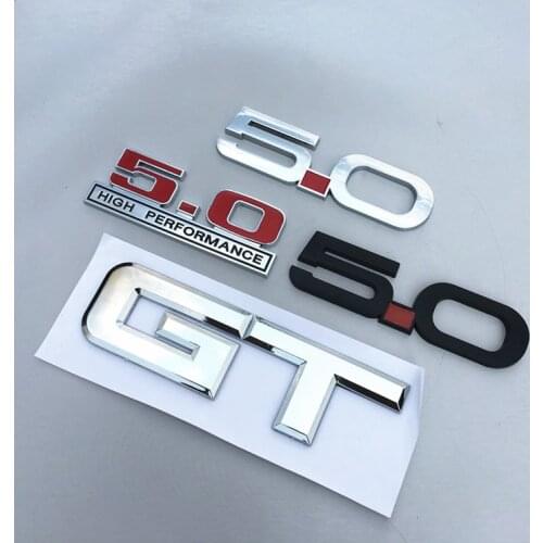 1 PCS 3D Metal 5.0 COYOTE V8 Logo Side Fender Flares TWIN Turbo Emblem GT Badge Decal Car Stickers For Mustang Car Styling