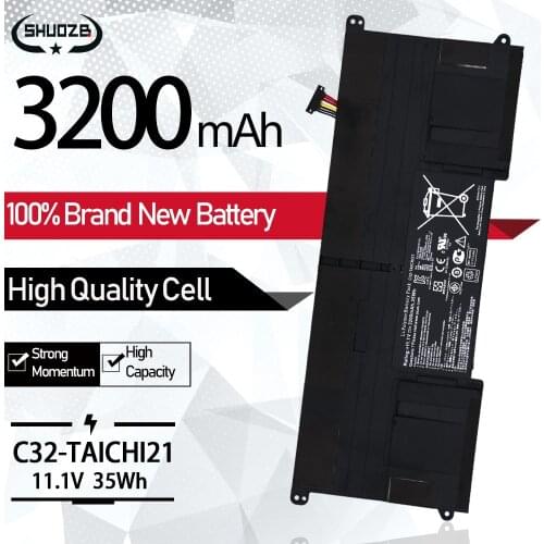 New C32-TAICHI21 Laptop Battery for ASUS Ultrabook TAICHI21 TAICHI 21 C32-TAICHI21 CKSA332C1 11.1V 3200mAh 35Wh