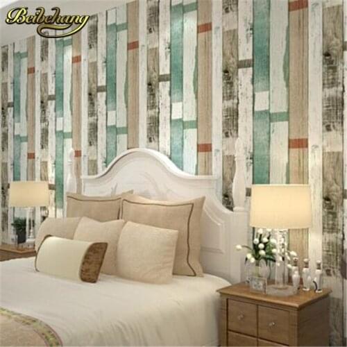 Beibehang wood panel stripes vintage wallpaper roll effect feature bedroom wallpaper for wall 3d wall papers home decor flooring