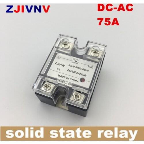 Single phase solid state relay DC-AC 75A SSR 75DA ,DC Control ac ZG3NC-375B Zero crossing type full load current