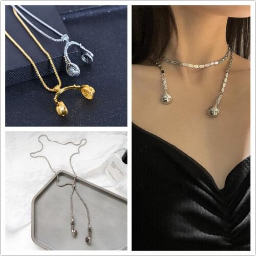 Timlee N014 New Popular Retro Headset Shape Metal Necklaces Delicate Jewelry Wholesale