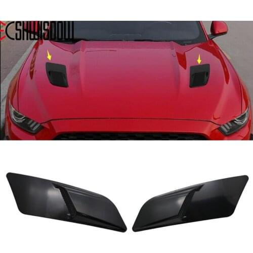 Pair Front Hood Vent For 2015-2017 For Ford For Mustang Panel Trim Black Universal Car Air Intake Scoop Bonnet Hood Vent 1 Pair