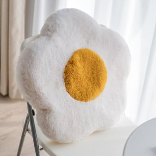 Nordic Imitation Rabbit Fur Flower Cushion Carpet Cute Ins Wind Homestay Pillow Poached Egg Cushion Pillow