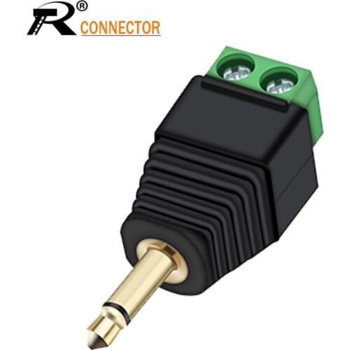 R Connector 1pc Video AV Balun 3.5mm 1/8" MONO male to AV Screw Terminal MONO jack 3.5 mm male 3 pin Terminal Block Plug
