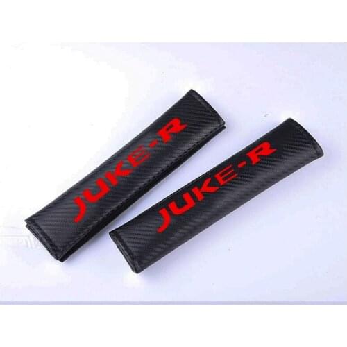 For Nissan Juker Juke-r Pu Carbon Fiber Texture Safety Belt Seat Harness Shoulder Pad Cushion Car Safety Seat Belt Cover