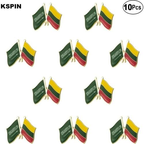 Saudi Arabia & Lithuania Lapel Pin Flag badge Brooch Pins Badges 10Pcs a Lot