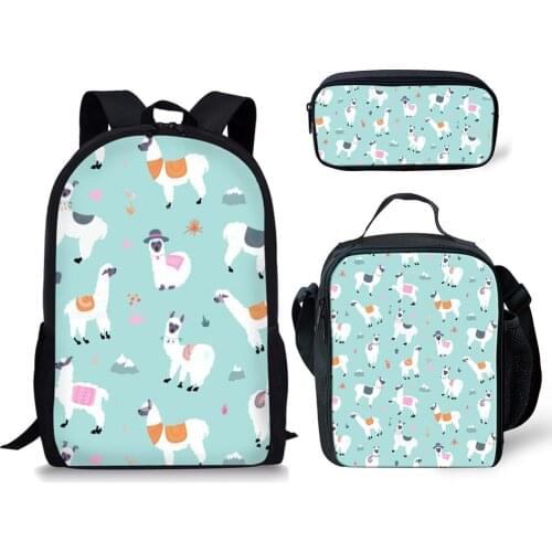 Cute Llama Alpaca Custom Bag School Bags For Boys Girls Student Bagpack Children School Backpack Satchel Kids Book Bag Mochila