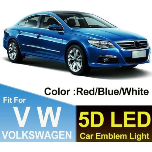 Blue/White/Red 11cm Trunk Boot Emblem Light 5D Car Accessory Lamp Auto Styling for GOLF 6 MAGOTAN CC Tiguan BORA Scirocco