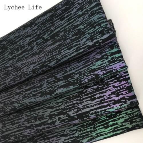 Lychee Life 50x100cm Reflective Nylon Cloth Fabric Luminous Sewing Fabric For Coat Patchwork Home Decor