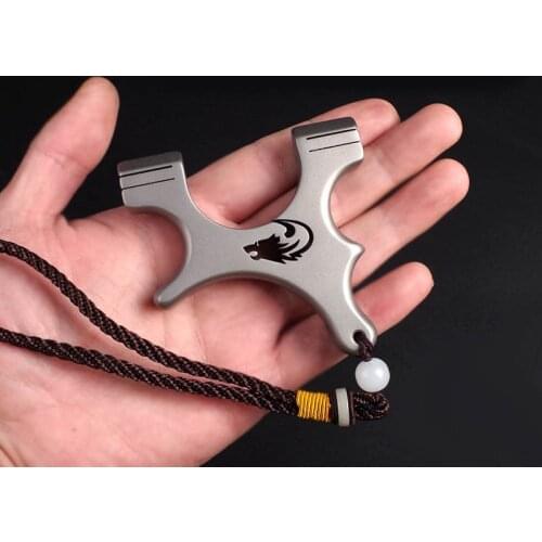 Tc21 Titanium Alloy Slingshot Flat Rubber Band Slingshot Handmade Mini Portable High Precision Pocket Sling Shot Hunting Catapul