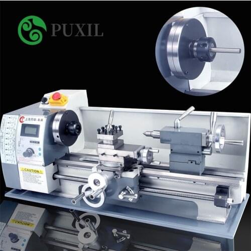 V210 mini high-precision digital display DIY workshop bench metal lathe cutter, metal milling carpentry lathe