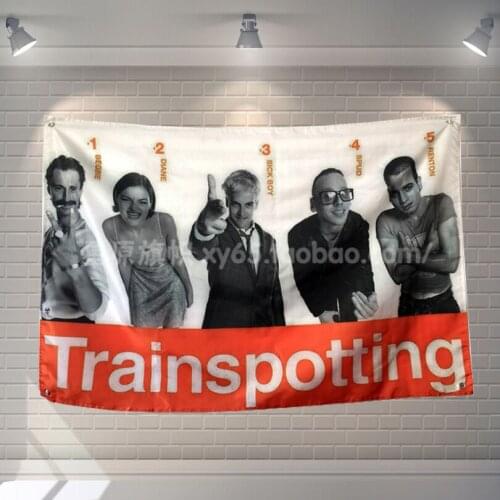 "Trainspotting" Classic Movies Cloth Flag Banners & Accessories Bar Billiards Hall Studio Theme Wall Hanging Decoration