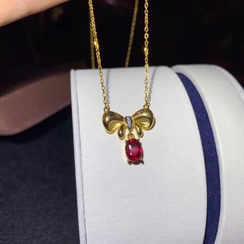 Party Top Sale Best Elegant Gift 100% Natural And Real Ruby Necklace 925 Sterling Silver For Men or Women