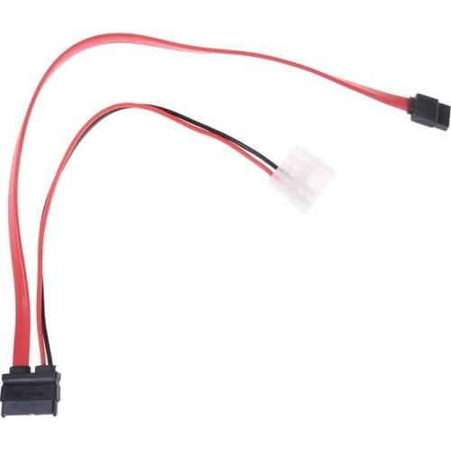1pc Slimline SATA Power Cables To Molex Slim SATA 13 Pin(7P+6P) To 7pin + Power Cable For SATA Slimline Port 50cm