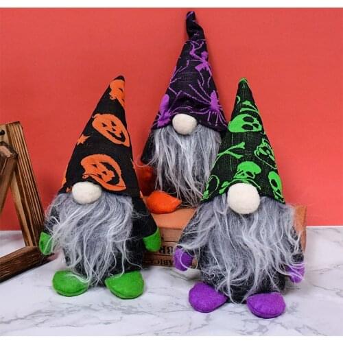 1pc Halloween Decoration Faceless Beard Rudolph Doll Dwarf Toy Figurine Table Ornament Festival Party Halloween Gift For Kids