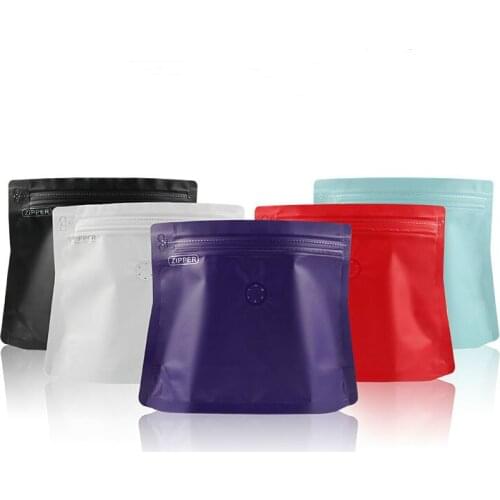 100pcs Diamond bag half-pound coffee bags side zipper valve bag aluminum foil coffee bean pouch