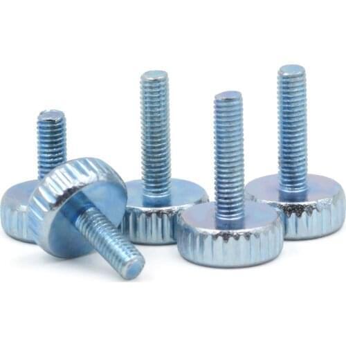 2PCS-M6*8/10/12/16/20/25/30/35/40 GB835 Flat Knurled Screw /Big Head Screw/ Hand Screw /Knurled Bolt / Round Bolt