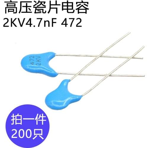 2KV High voltage ceramic capacitor 472 4.7nF Plug-in ceramic capacitor 2000V4.7nF