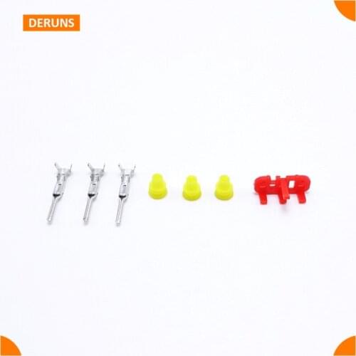 3 Pin/Way 10 Kits Male Waterproof Electrical Wire Connector Plug AMP 282105-1