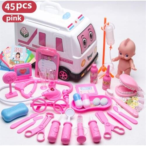 35/45 Pcs Girls Role Play Doctor Game Medicine Simulation Dentist Treating Teeth