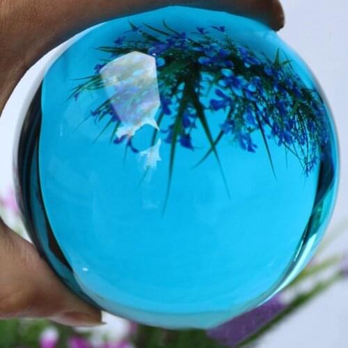 40mm Asian Rare Natural Quartz Sea Blue Magic K9 Crystal Healing Ball Sphere Decor