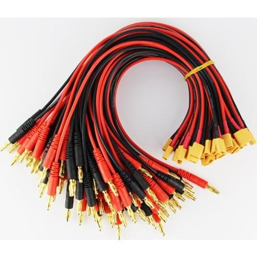 50pcs RC Battery Charge XT30 to 4.0mm Banana Plug 16AWG 30cm Cable Connector for RC Helicopter Quadcopter Lipo Battery