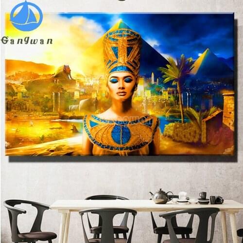 5D Daimond Painting Cleopatra Diamond Queen of egypt Full Drill Cross Stitch Diamond Paiting Pyramid, pharaoh Full Drill decor