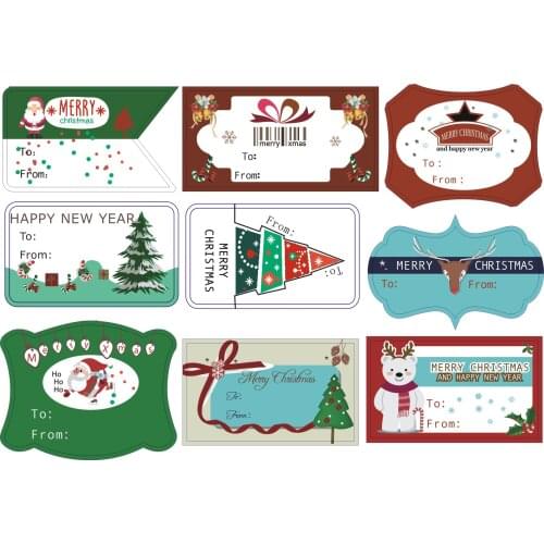 90pcs/10sheets 2020 New Merry Christmas Written Handmade Cake Packaging Sealing Label Kraft Sticker Baking DIY Gift Stickers