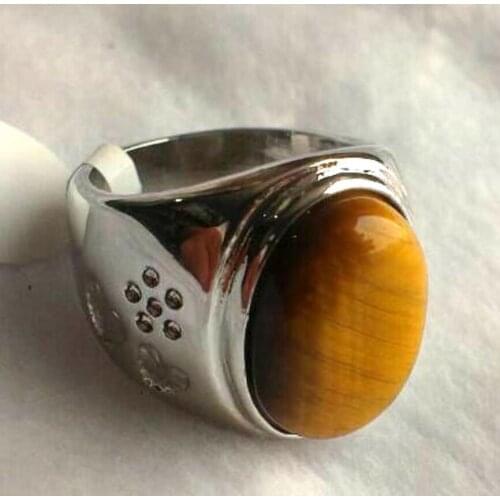 Free Shipping new listed men natural tigers eye stone size 8,9,10,11 gift fashion Ring