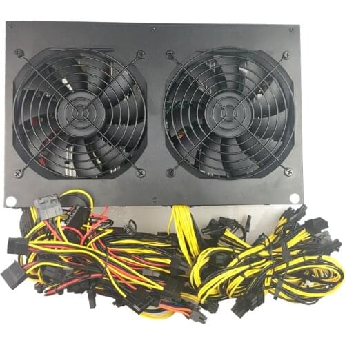 3300W PC Power Supply 12 GPU 6+2PIN Mining Miner Machine 84-264V 110 V 3300 Mining Power Supply 1050ti pico psu computer power