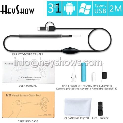3-in-1 USB&Android&Type-c Ear Spoon Cleaning Endoscope HD Visual Ear Spoon Multifunctional Earpick With Mini Camera Ear Cleaner