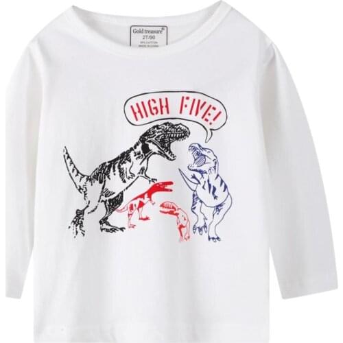 New style cotton long-sleeved tide boy dinosaur pattern t-shirt boy bottoming shirt top thin section middle and small children b
