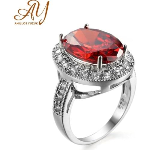 Anillos Yuzuk Vintage 925 Silver Jewelry Ring Oval Shape Citrine Zircon Gemstone Female Ring For Wedding Party Gift Wholesale