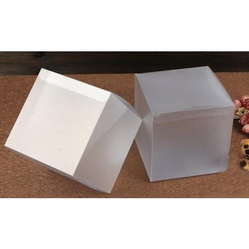50pcs 12*12*12cm frosted plastic pvc box packing boxes for gifts/chocolate/candy/cosmetic/crafts square Matte pvc Box