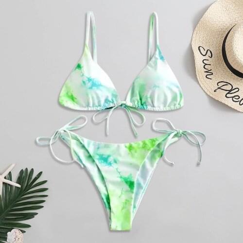 #H30 Bandage Micro Bikinis Women Push Up Gradient Print Bikini Set Two Pieces Swimwear Swimsuit Beachwear Bathing Suit Swim suit
