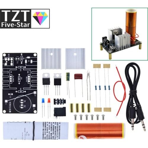 1 Set Mini Tesla Coil Kit 15W Mini Music Tesla Coil Plasma Speaker Tesla Wireless Transmission DC 15-24V DIY Kits