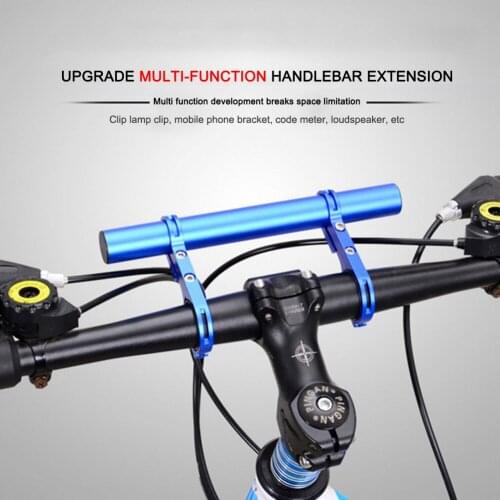 Mountain Road Bicycle Handlebar Extender Aluminum Alloy Double Clamp Bike Light Holder Bicycle Bracket Extension Support Rack