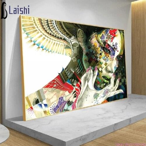 Diamond Painting Kits Graffiti Colourful Flower Girl Illustrations Diamond Embroidery Mosaic Cross Stitch Christmas Home Decor