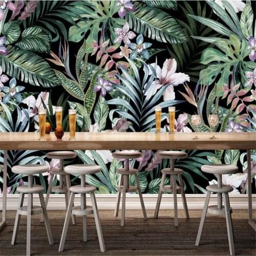 Custom wallpaper mural 3d hand painted European pastoral style tropical rainforest background wallpaper mural
