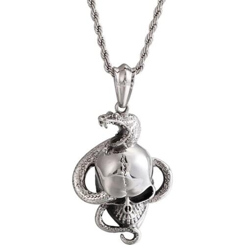 Non-mainstream alternative punk style Pan snake skull pendant