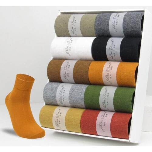 10 Pairs Japanese Casual Mens Cotton Socks Summer Soft Breathable Business Dress Brand Man Happy Color Socks For Man Sox Black