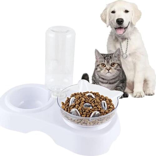 NEW Pet Dogs Cats Double Bowls Food Water Feeder Container Dispenser For Dogs Cats Drinking High Quality Pet Products