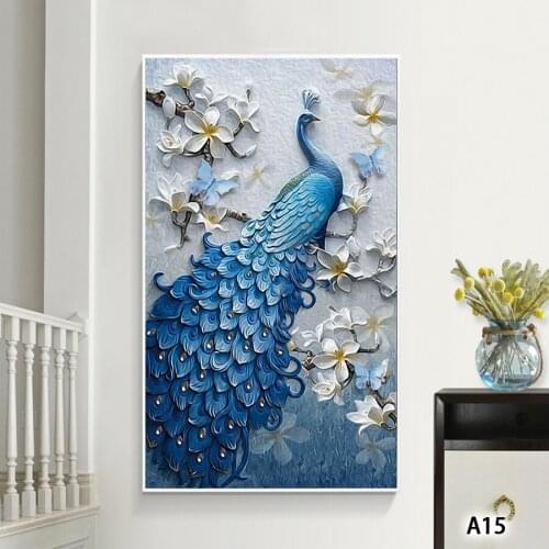 New Art Decor Peacock Paintings Large Size Canvas Printings HD Home Decor Living Room Wall Art Modern Paintings 60*120cmUnframed