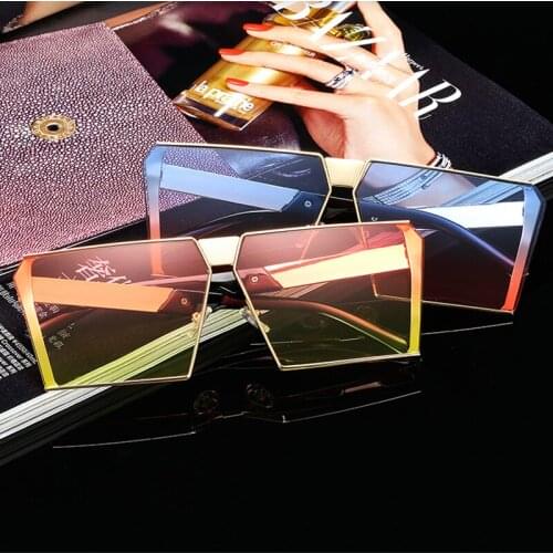 New Vintage Oversize Square Sunglasses Women Fashion Retro Gradient Sun Glasses 2021 Colorful Big Frame Vintage Eyewear UV400