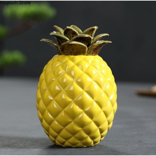 Creative Ceramic Pineapple Storage Jar Personalized Sealed Storage Jar Modern Home Decoration Kitchen Supplies Cereal Dispenser
